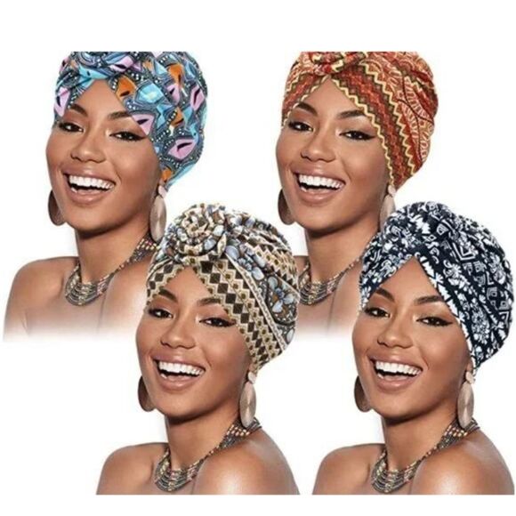PRE-TIED Turban Knot Headwrap Several Patterns - Picture 1 of 4